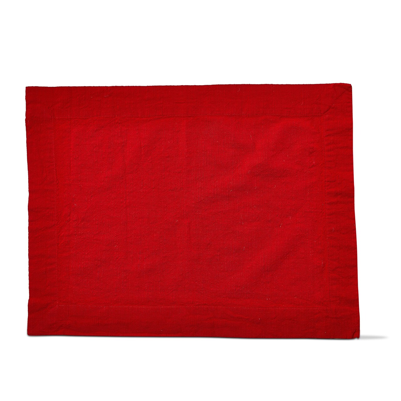 Threads Slub Red Cotton Placemat - Everyday Use, Machine Washable, 19" L x 14.5" W, Perfect for Dining Table